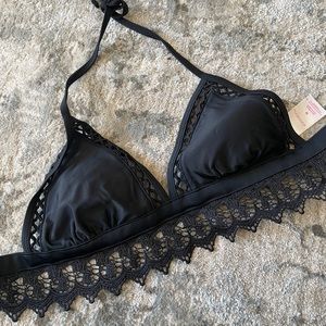 Black lace bathing suit top